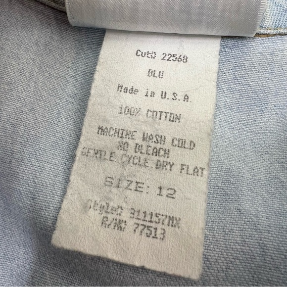 Vintage Nina Piccalino Light Wash Denim Cotton Boho Southwestern Studded Vest - Picture 12 of 12